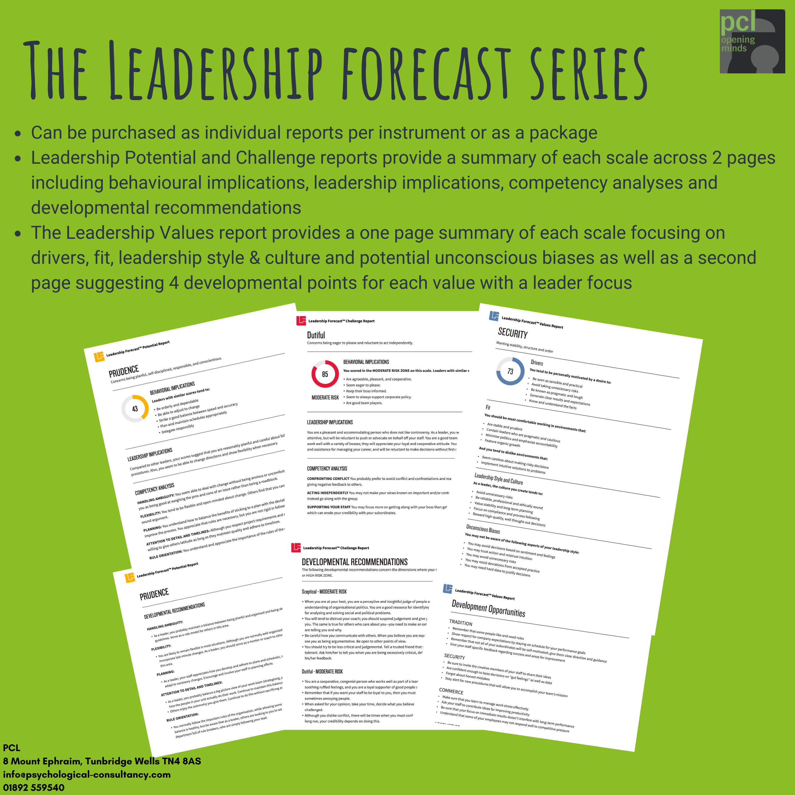 Leadership Forecast Package Sample Reports HPI HDS MVPI